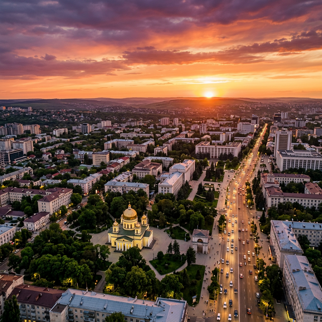 Chisinau at sunset
